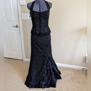 Goth Victorian Gown Set: Corset and Skirt